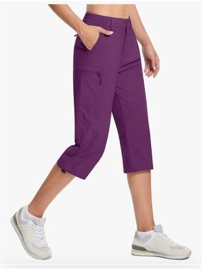 TACVASEN Women's Cargo Capris Hiking Pants M